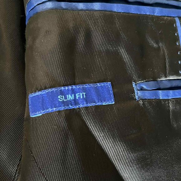 Egara Black Two Button Blazer Suit Jacket Coat Men's sz 44 Short Slim Fit - Picture 6 of 8